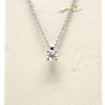 Chain And Pendant In 18K White Gold With Diamond 0,20 Cts