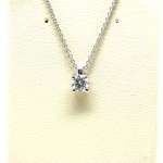 Chain And Pendant In 18K White Gold With Diamond 0,30 Cts