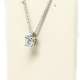 Chain And Pendant In 18K White Gold With Diamond 0,30 Cts
