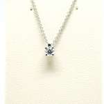 Chain And Pendant In 18K White Gold With Diamond 0,24 Cts