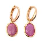 Gold earrings 18kte quartz