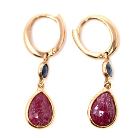 Gold earrings 18kte quartz
