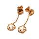 Gold Earrings 18 K White Quartz