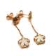 Gold Earrings 18 K White Quartz