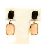 Gold Earrings 18K Coral Quartz