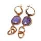 Gold Earrings 18 K Purple Quartz