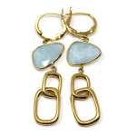 Gold earrings 18kte quartz