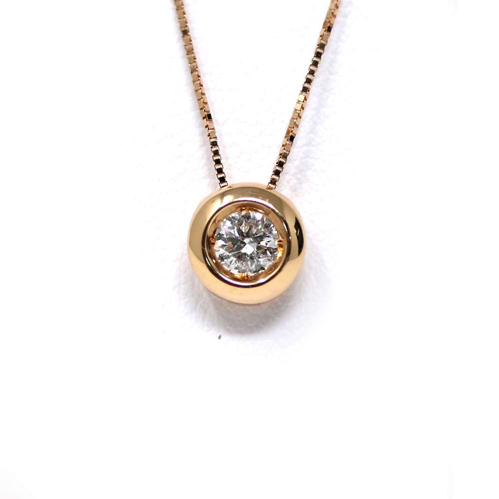 Chain And Pendant In 18K Rose Gold With Diamond 0,20Cts