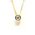 Chain And Pendant In 18K Yellow Gold With Diamond 0.30 Ct