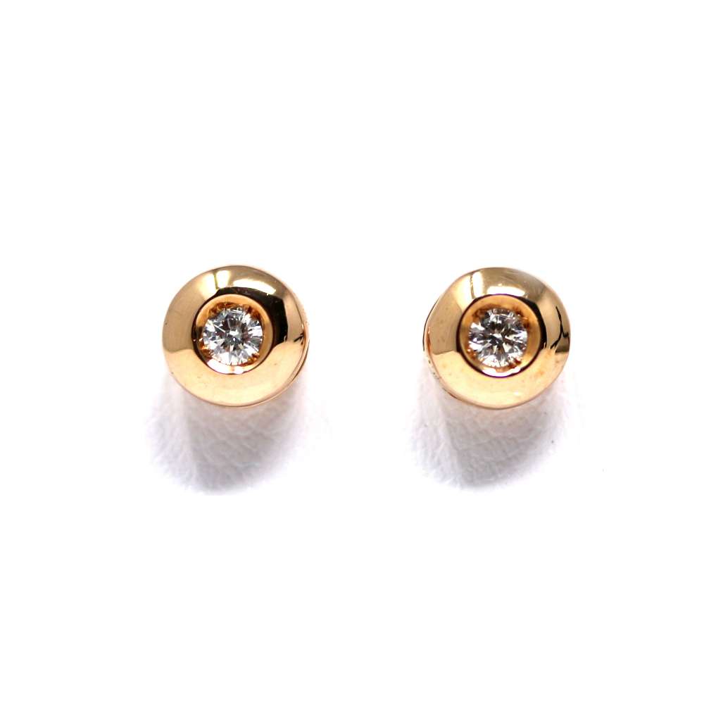Earrings Rose Gold and Brilliant 0.10Ct