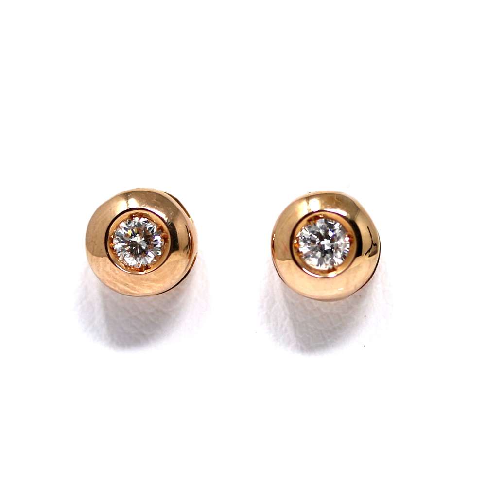 Rose Gold Earrings 18kte & Diamond 0.20 CT