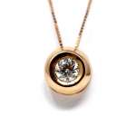 Chain And Pendant In 18K Rose Gold With Diamond 0,30 Cts