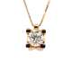 Chain And Pendant In 18K Rose Gold With Diamond 0,40 Cts