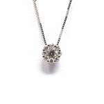 Chain And Pendant In 18K White Gold With Diamond 0,10 Cts