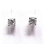 Pendientes Oro blanco 18Kl Garras 0,51 CT