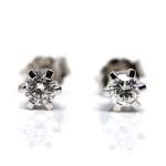 Clous d'oreilles Or Blanc 18 Kte. 0,40 CT