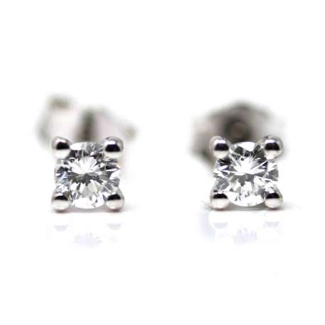 Clous d'oreilles Or Blanc 18 Kte. 0,40 CT