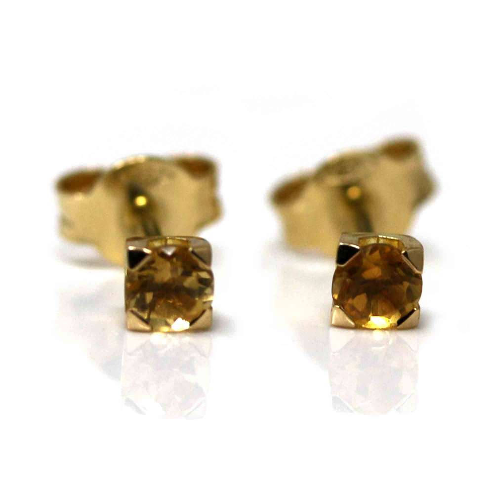 Yellow Gold and Blue Citrine Earrings