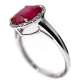 18Kl White Gold Ring Synthetic Ruby