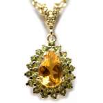 18kte Yellow Gold Chain and Pendant with Citrine and Periods