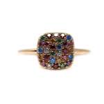 Bague en or rose 18 carats avec zircons