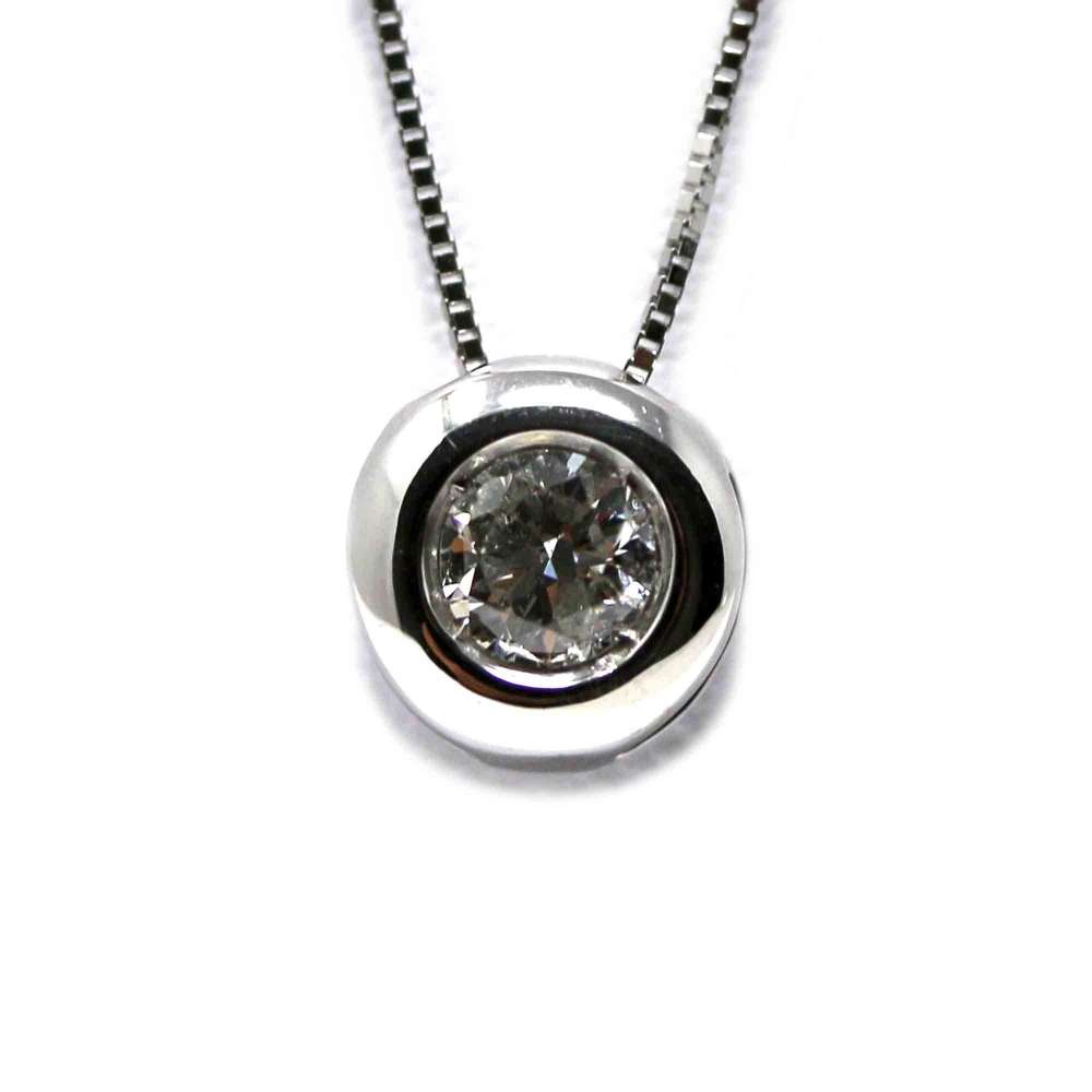 Chain And Pendant In 18Kte White Gold With Diamond 0,25 Cts