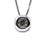 Chaîne Et Pendentif En Or Blanc 18Kte Avec Diamant 0,25 Ct