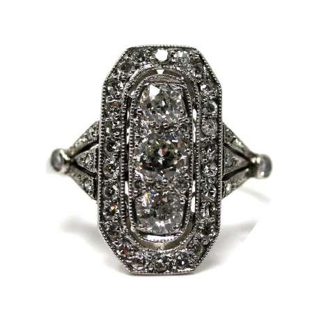 Vintage Ring 0.85 Ct Platinum & Diamond