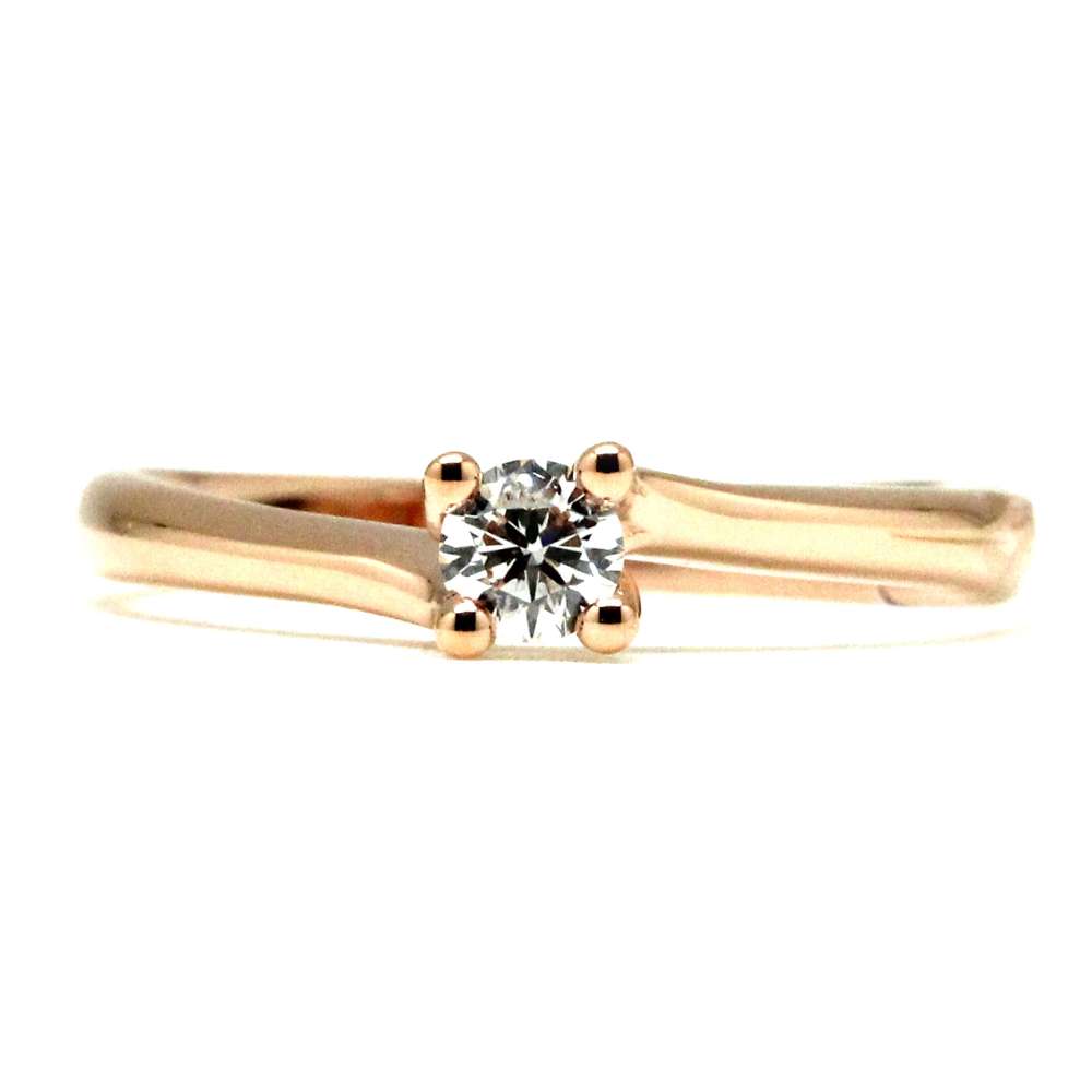Engagement Ring Rose Gold 0.19 Ct