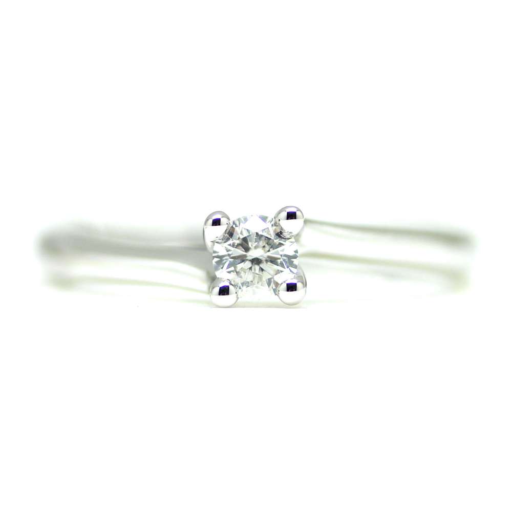 Engagement Ring White Gold 0.18 Ct