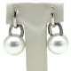 Earrings White Gold 18Kl Cultured Pearl 12mm 0.75 Cts